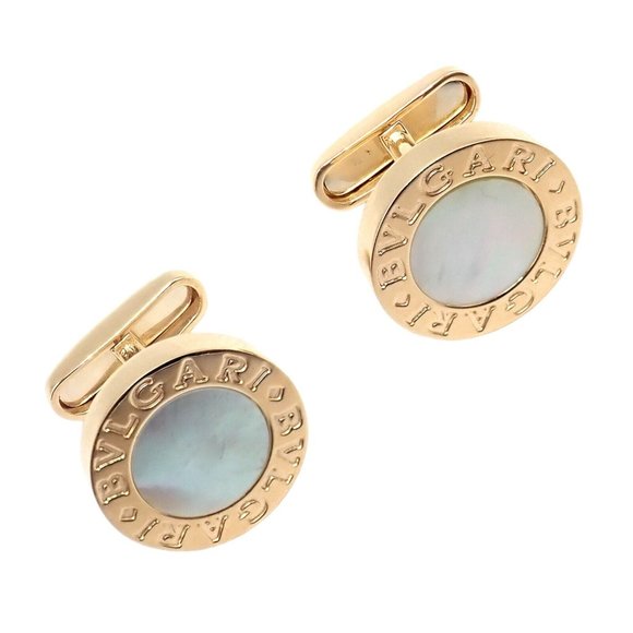 Authentic! Bvlgari Bulgari 18k Yellow Gold Multicenter Cufflink Kit Set - Picture 10 of 14